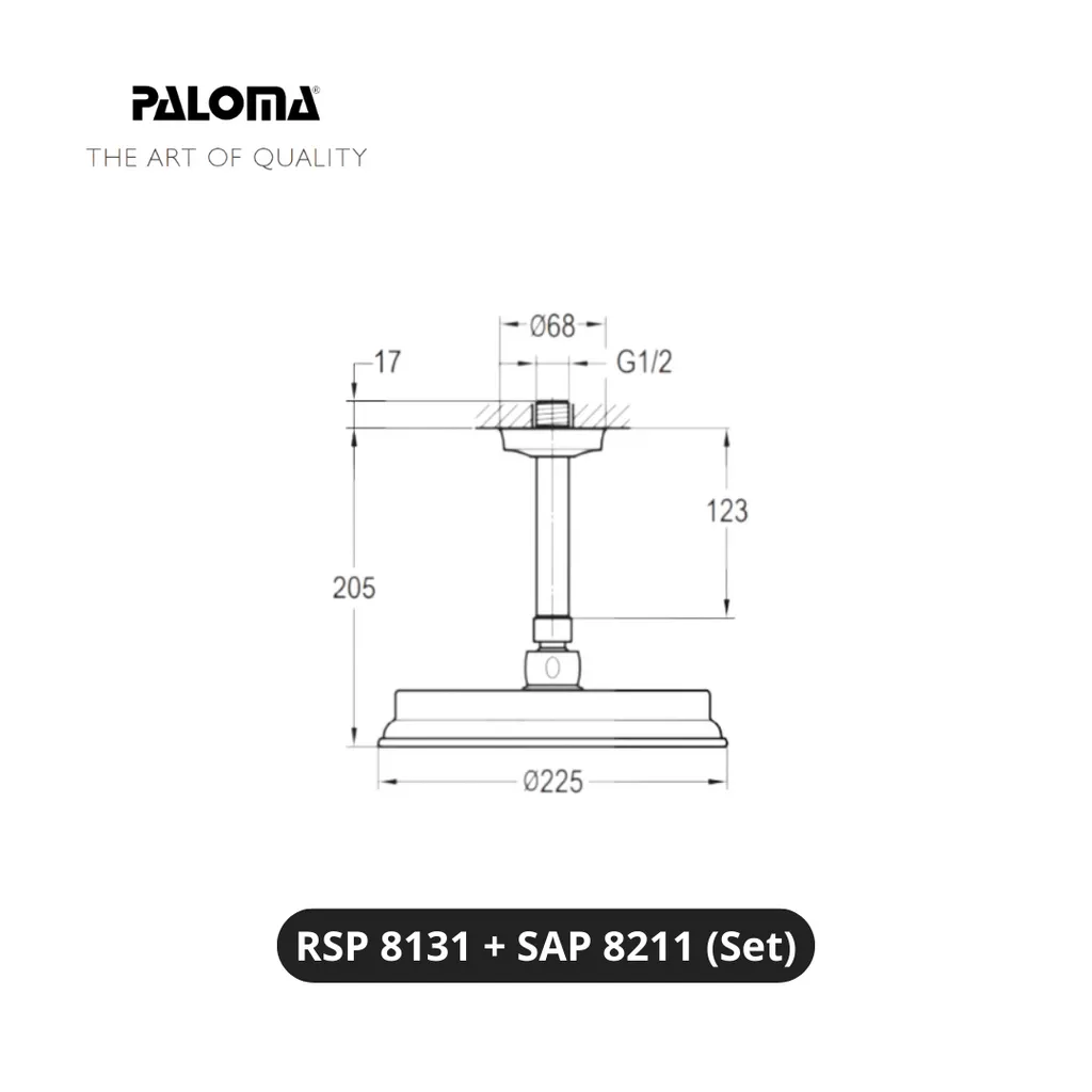 Paloma RSP 8131 SAP 8211 Rain Shower Set Pcs - Surabaya
