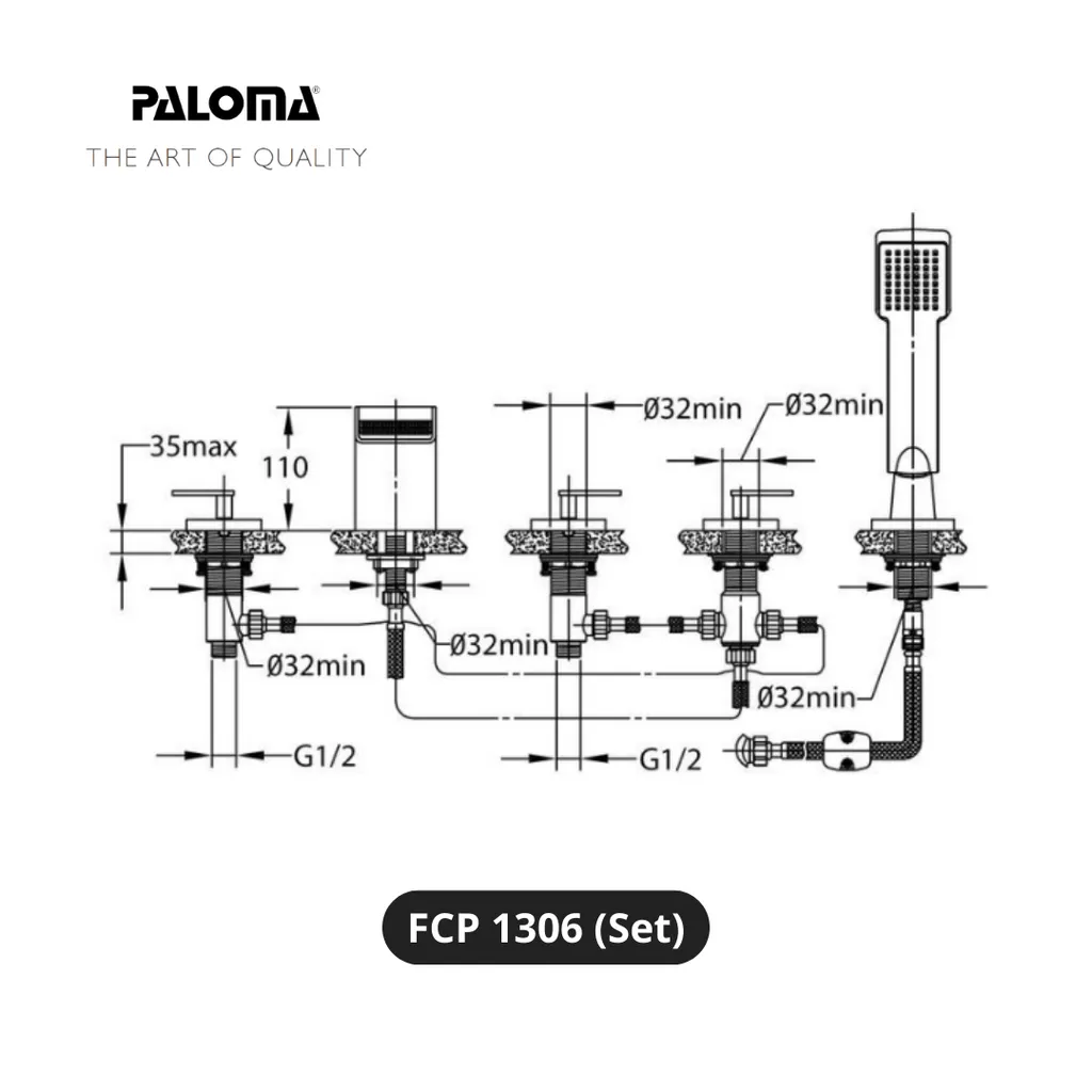Paloma FCP 1306 Kran dan Shower Bathtub Set - Surabaya
