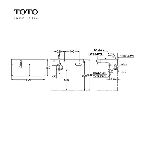 TOTO TOJA LW 954 CJL Pcs - Surabaya