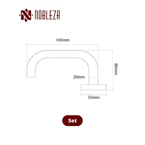 Nobleza Door Handle Rosette Canopus SS Set - Surabaya