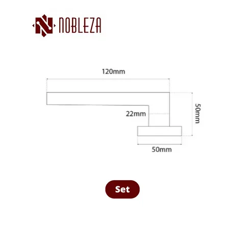 Nobleza Door Handle Rosette Nebula SS Set - Surabaya
