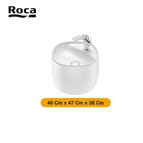 Roca Wall-hung FINECERAMIC® basin semipedestal 46 Cm x 47 Cm x 38 Cm - Surabaya
