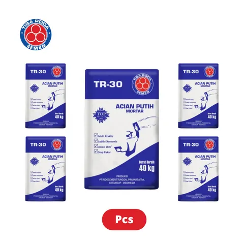 Tiga Roda TR 30 Acian Putih Mortar 40 Kg - Mitra Ploso