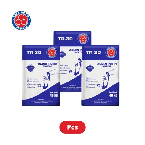 Tiga Roda TR 30 Acian Putih Mortar 40 Kg - Mitra Ploso