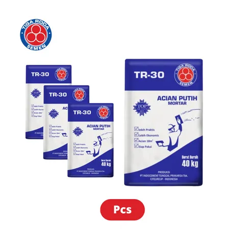 Tiga Roda TR 30 Acian Putih Mortar 40 Kg - Sinar Kota Jaya