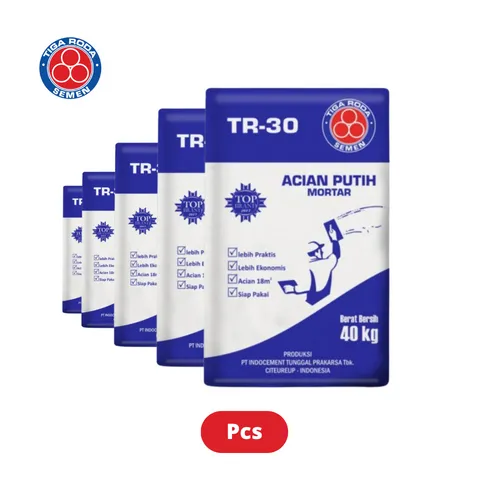Tiga Roda TR 30 Acian Putih Mortar 40 Kg - Maju Graha Hardware