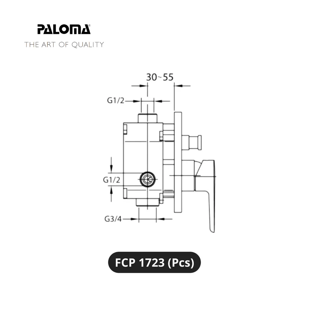 Paloma FCP 1723 Stop Kran 4-Way Tanam Dinding Pcs - Surabaya