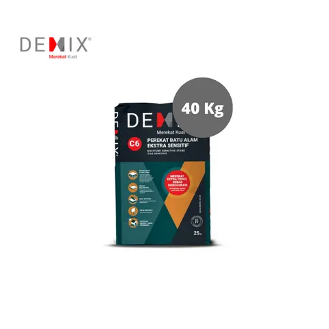 Demix C6 Perekat Batu Alam Ekstra Sensitif 40 Kg Sak - Surabaya