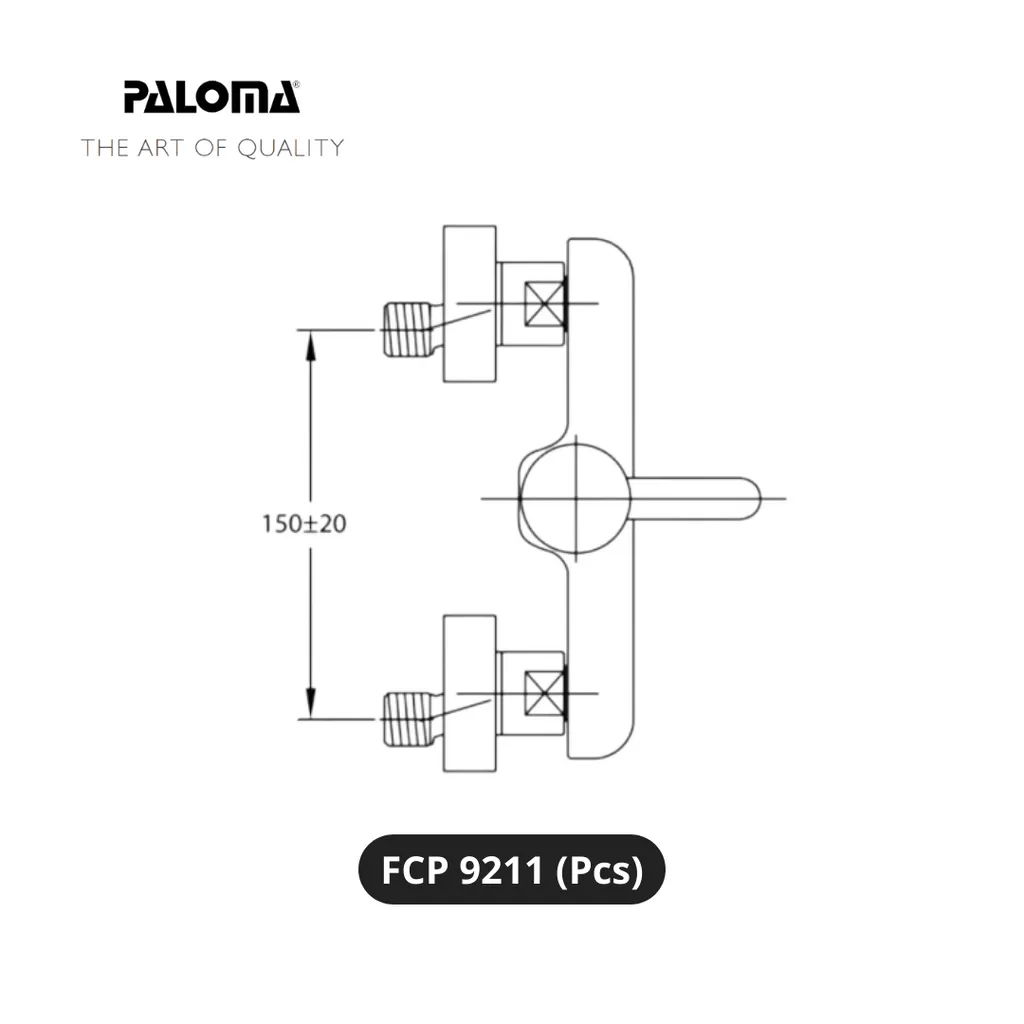 Paloma FCP 9211 Stop Kran Shower Dinding Hitam - Surabaya