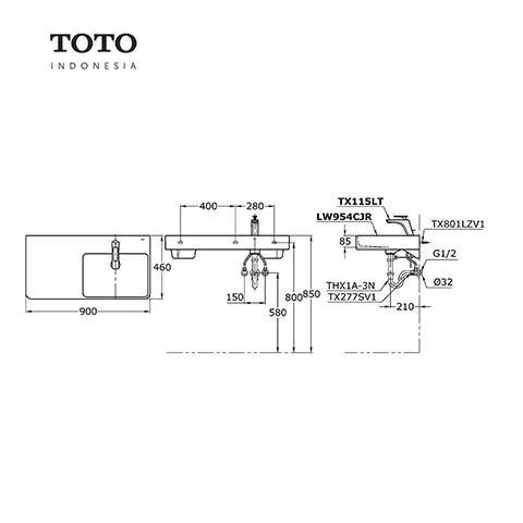 TOTO TOJA LW 954 CJR Pcs - Surabaya