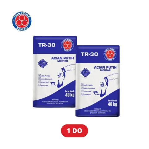 Tiga Roda TR 30 Acian Putih Mortar 1 DO 40 Kg - Sembilan Satoe