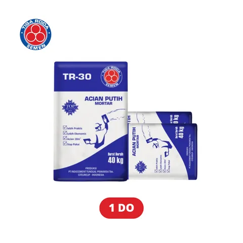 Tiga Roda TR 30 Acian Putih Mortar 1 DO 40 Kg - @Tambaksari