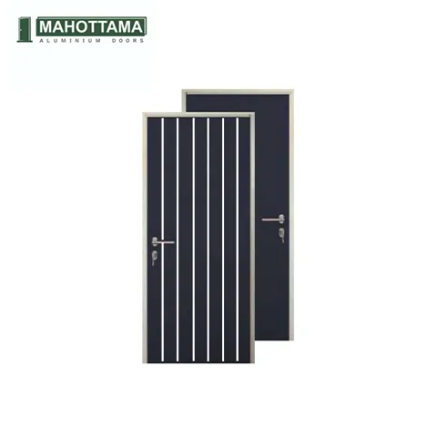 Mahottama Mas42 Dark Grey Ivory - Pintu Aluminium 80 x 200 80 x 200 Cm Kiri - Surabaya