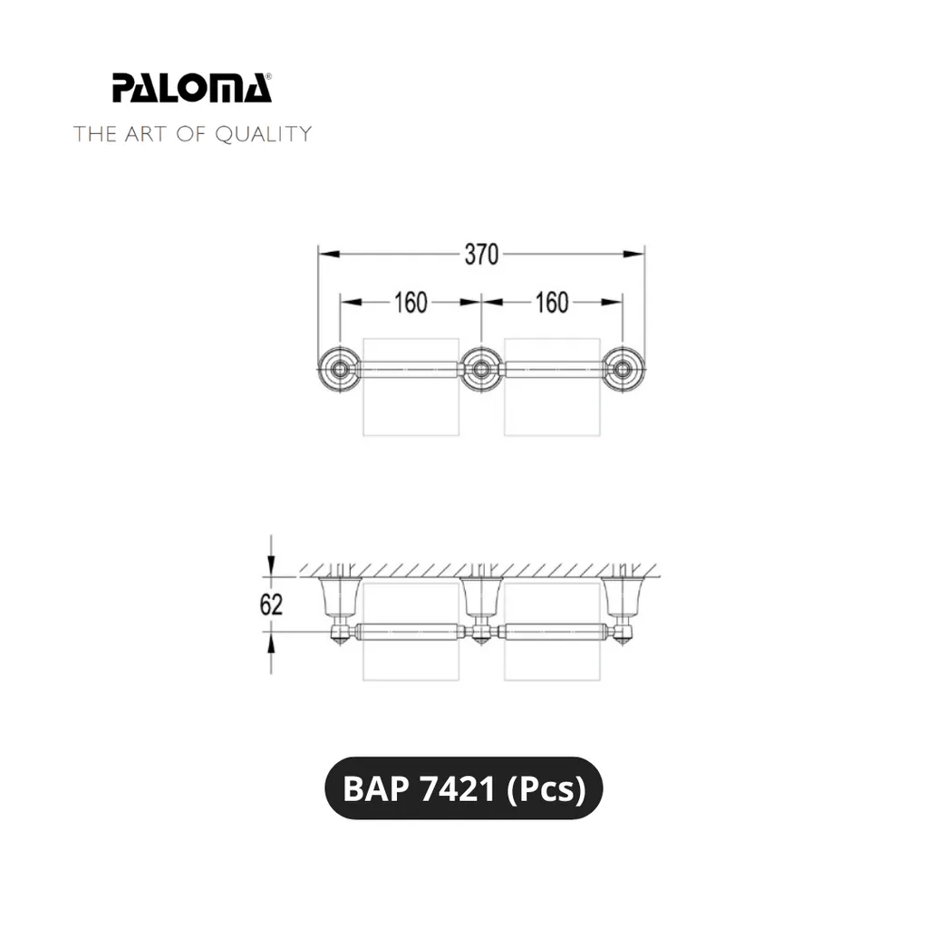 Paloma BAP 7421 Double Toilet Roll Holder Pcs - Surabaya