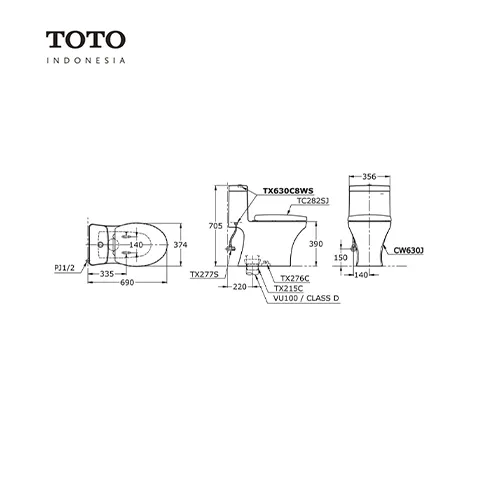 TOTO CW 630 J Pcs - Makmur Karunia Tunggal