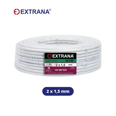 Extrana Kabel NYM 2 x 1,5 mm Roll (100 m) - Berkat Jaya