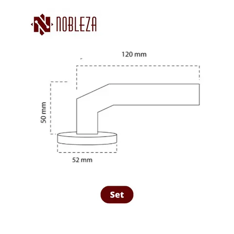 Nobleza Door Handle Rosette Laelaps SN/CP Set - Surabaya