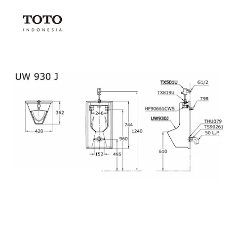 TOTO UW 930 J Pcs - Surabaya