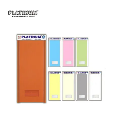 Platinum Pintu Kamar Mandi PVC Polos Coklat Serat Kayu - MSS