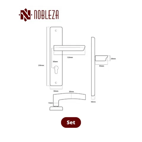Nobleza Door Handle Black Aurora