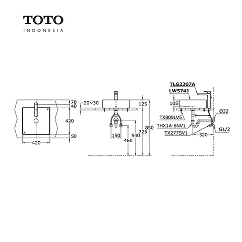 TOTO LW 574 J Pcs in Matte Black - Surabaya