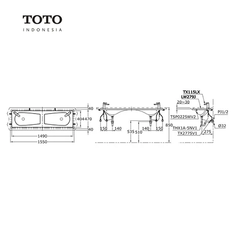 TOTO ALISEI LW 279 J Pcs - Surabaya