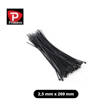Primero Cable Ties Hitam 2,5 mm x 200 mm 2,5 mm x 200 mm - Sinar Lazar
