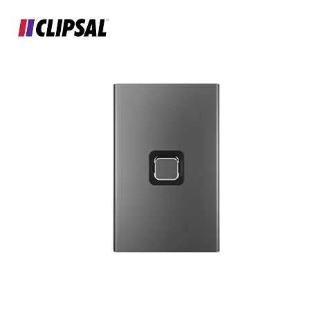 Clipsal Iconic Styl Switch Plate Skin - Vertical/Horizontal 1 Gang 82,0 x 126.0 x 8.5 mm Silver - Surabaya