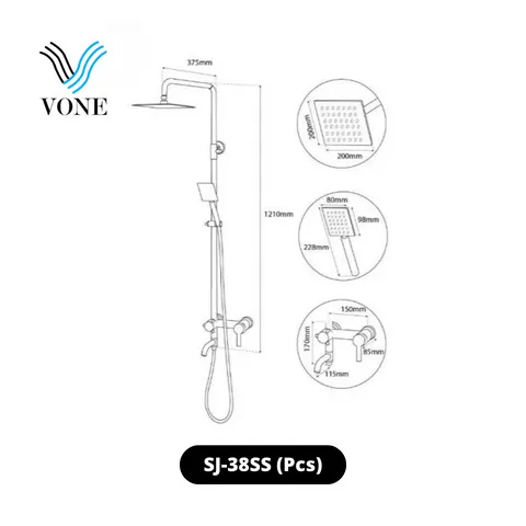 Vone Shower Tiang Column SJ-38SS Set - Surabaya