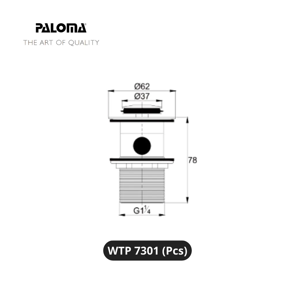Paloma WTP 7301 Drain Pop-up Plug With Overflow