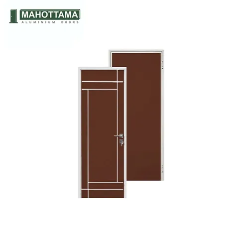 Mahottama Mas10 Brown Ivory - Pintu Aluminium 80 x 200 80 x 200 Cm Kanan - Surabaya