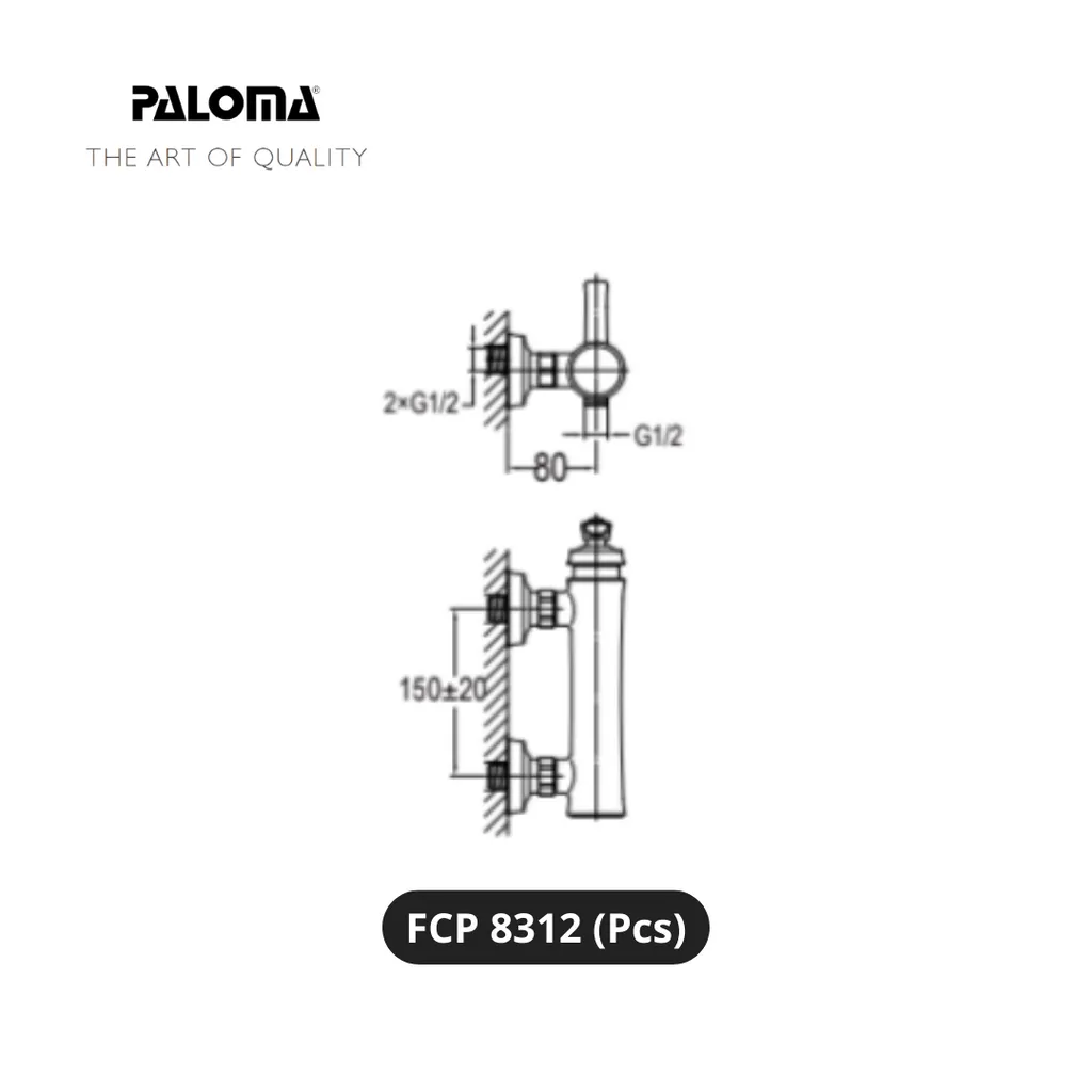 Paloma FCP 8312 Stop Kran Shower Dinding Pcs - Surabaya