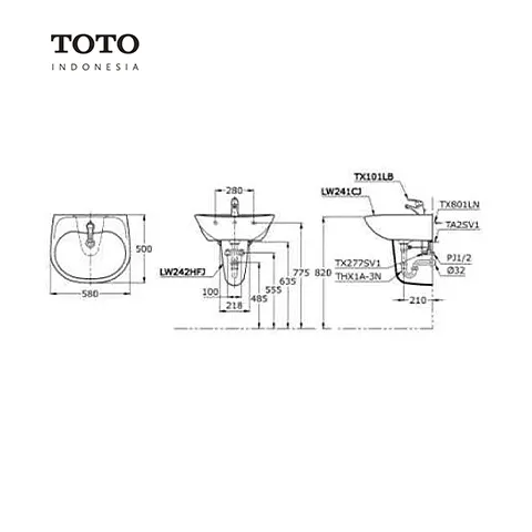 TOTO LW 241 CJ / LW 242 HFJ Pcs - Surabaya
