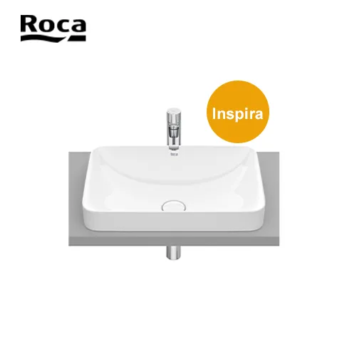 Roca Square - In FINECERAMIC® basin (Inspira) 55 Cm x 37 Cm x 7.5 Cm - Surabaya