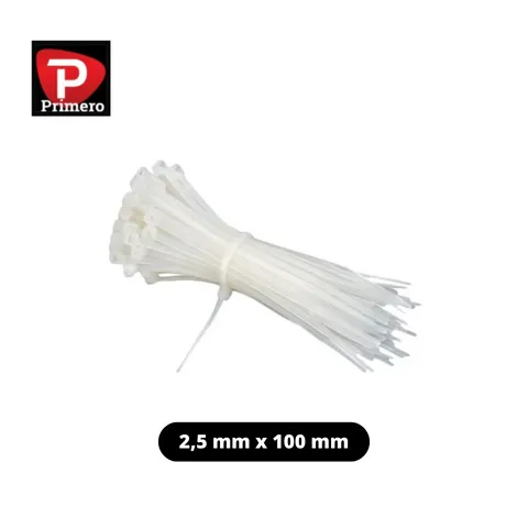 Primero Cable Ties Putih 2,5 mm x 100 mm 2,5 mm x 100 mm - Sinar Lazar