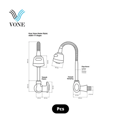 Vone Kran Angsa Flexibel A3201-77 Pcs - Al Inayah