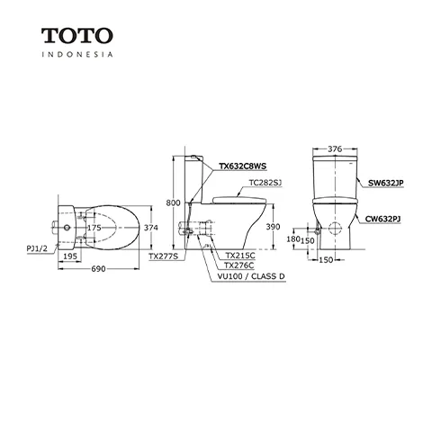 TOTO CW 632 PJ / SW 632 JP