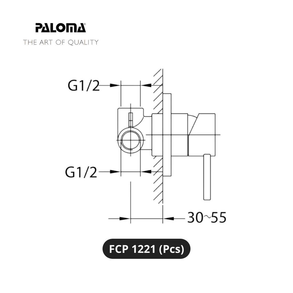 Paloma FCP 1221 Stop Kran Dinding 3 Lubang Pcs - Surabaya