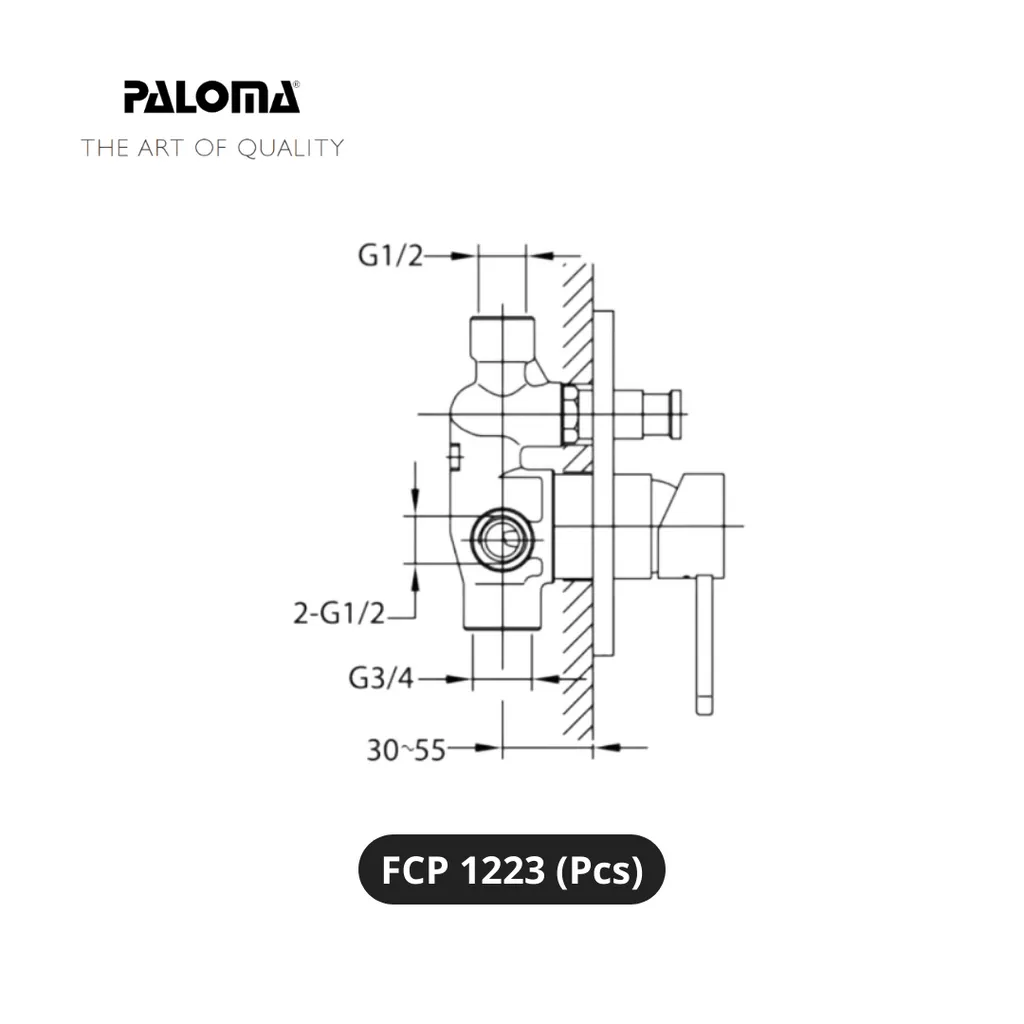 Paloma FCP 1223 Stop Kran 4-Way Tanam Dinding