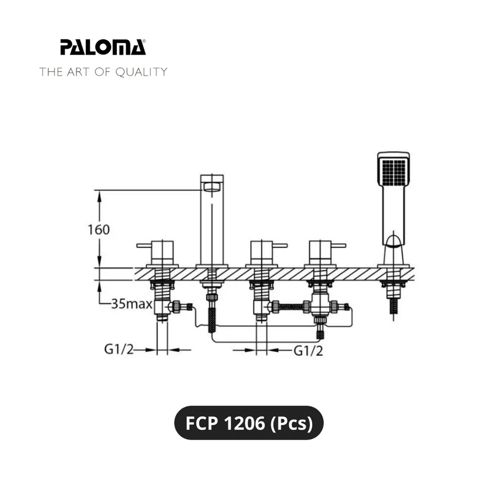 Paloma FCP 1206 Kran dan Shower Bathtub