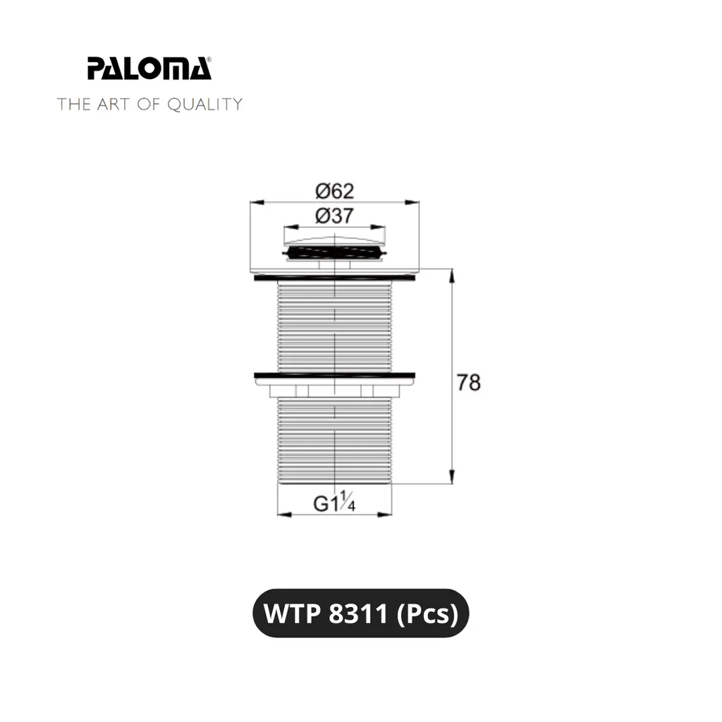 Paloma WTP 8311 Drain Pop-up Plug Without Overflow