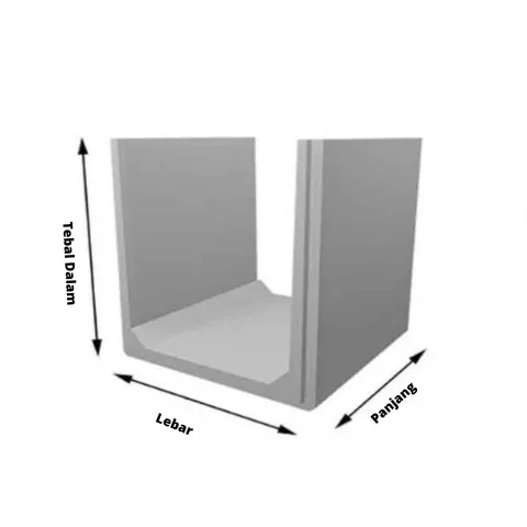 U ditch Beton Tanpa Tutup 60 cm x 40 cm x 27 cm - Dua Saudara