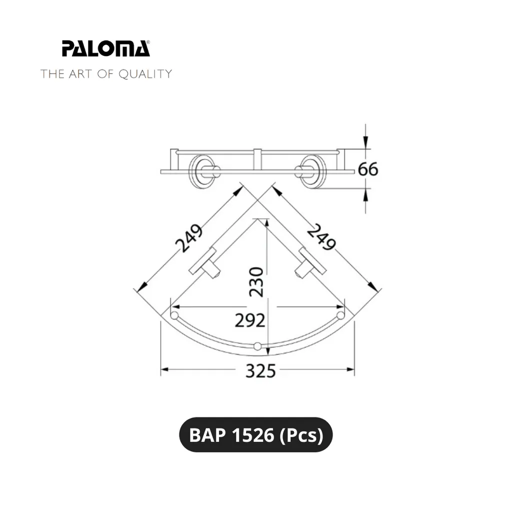 Paloma BAP 1526 Rak Kaca Sudut Dinding Kamar Mandi Pcs - Surabaya