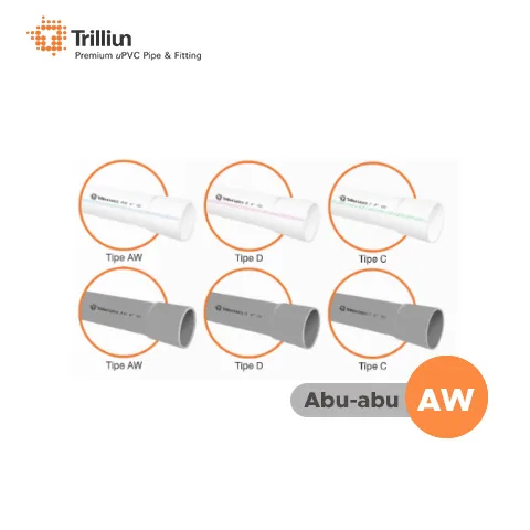 Trilliun Pipa PVC Basics AW Abu-abu ½" - Wijaya Berkah