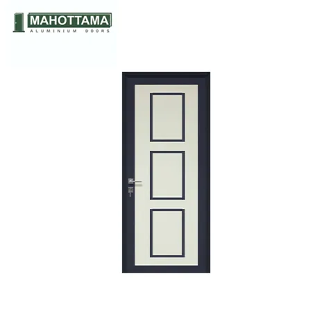Mahottama Mas28 Ivory Dark Grey - Pintu Aluminium 90 x 215 90 x 215 Cm Kanan - Surabaya