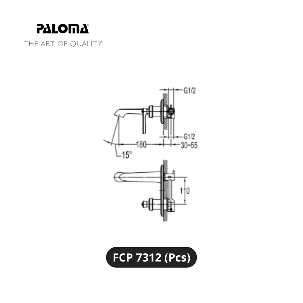 Paloma FCP 7312 Stop Kran Shower Dinding Pcs - Surabaya