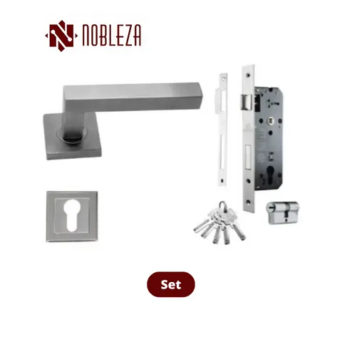 Nobleza Door Handle Rosette Arcas SS Set - Surabaya