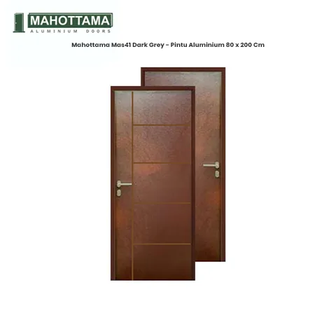 Mahottama Mas41 Brown - Pintu Aluminium 80 x 200 80 x 200 Cm Kanan - Surabaya