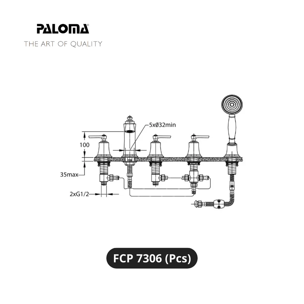 Paloma FCP 7306 Kran dan Shower Bathtub