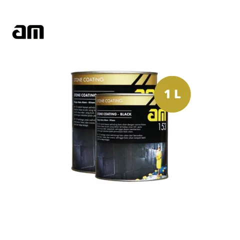 AM 153 Pelapis Batu Alam Hitam 1 Liter Set - Surabaya